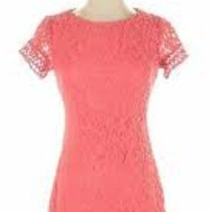 Shelli Segal Laundry Coral lace dress size 4 petite